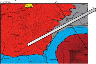 Gambar 4. Crop Lokasi Potensi Sumber Daya Batuan Andesit pada Peta Geologi Daerah Desa Besuki dan sekitarnya (Kurniadi, 2016)