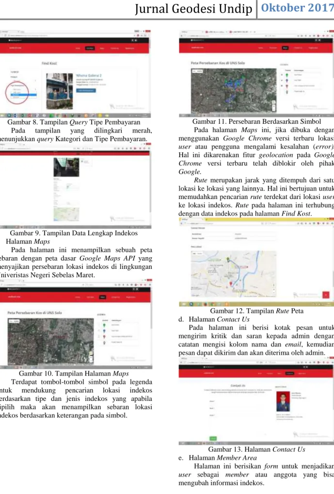 Gambar 9. Tampilan Data Lengkap Indekos  c.  Halaman Maps 
