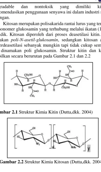 Gambar 2.1 Struktur Kimia Kitin (Dutta,dkk. 2004) 