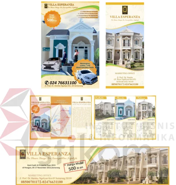 Gambar 2.1 Hasil Perancangan media komunikasi visual Perumahan Villa  Esperanza 