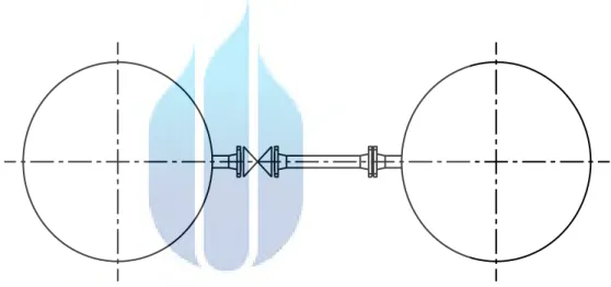 Gambar 2.3. Dua bejana dihubungkan dengan pipa lurus 