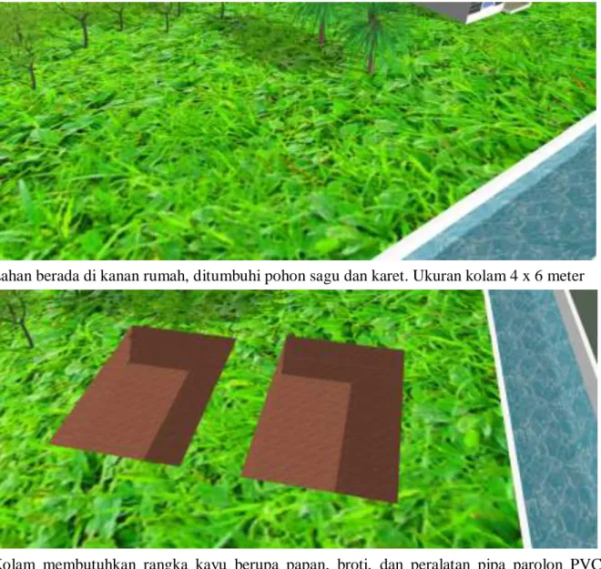 Gambar 3. Rancangan pembangunan kolam rawa gambut skala kecil di ttitik 1 
