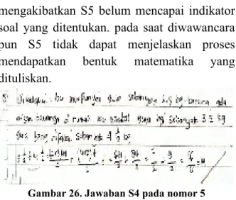 Gambar 26. Jawaban S4 pada nomor 5 