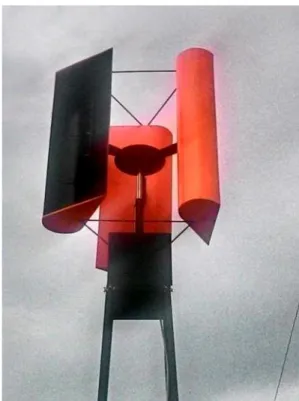 Gambar 11. Model kincir angin sumbu vertikal  jenis Lenz2 setelah dirakit 