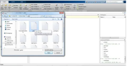 Gambar 4.4 Tampilan menu open pada Matlab 