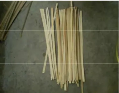 Gambar 05 : Sayatan Bambu Bahan Anyaman 