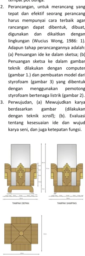 Gambar 7. Desain kap lampu duduk 