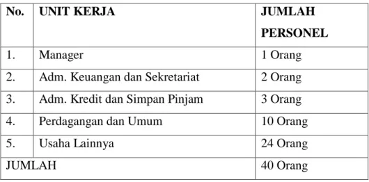 Tabel II.3 Karyawan KOPESAT DJBC 