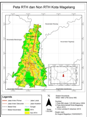 Gambar 2. Peta RTH dan Non RTH di  Kota Magelang 