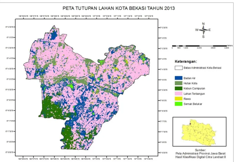 Gambar 6  Peta tutupan lahan Kota Bekasi tahun 2013