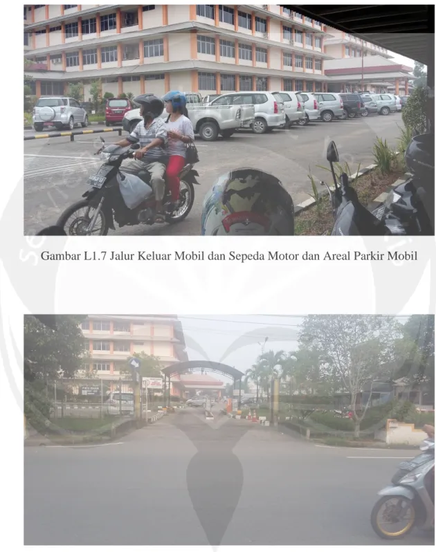 Gambar L1.7 Jalur Keluar Mobil dan Sepeda Motor dan Areal Parkir Mobil 