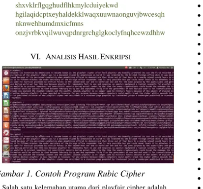 Gambar 1. Contoh Program Rubic Cipher 