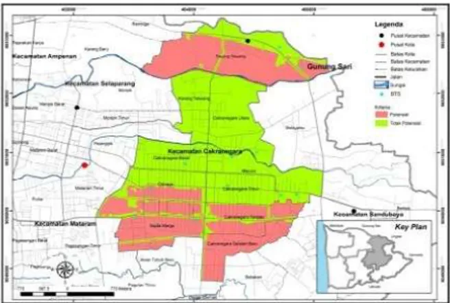 Gambar 12. Peta Overlay kecamatan Sandubaya  berdasarkan persepsi informan Pemerintah dan  persepsi informan Masyarakat di kota Mataram 