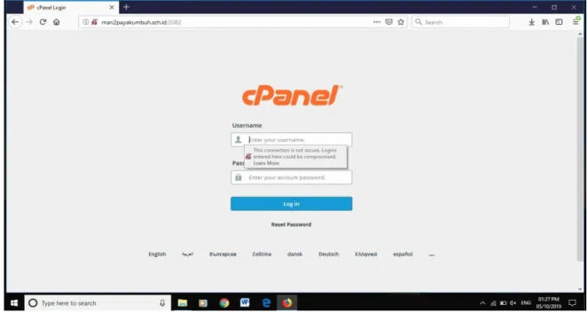 Gambar 2. Tampilan Cpanel  Halaman Beranda 