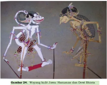 Gambar 24.  Wayang kulit Jawa: Hanuman dan Dewi Shinta 