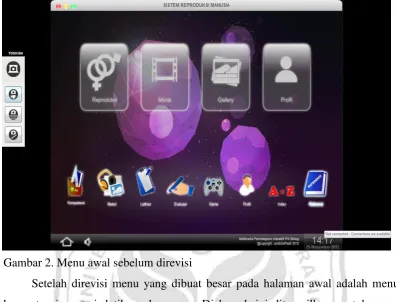 Gambar 3. Menu awal setelah direvisi 