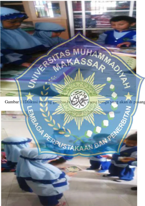 Gambar 11Diskusi tentang gambar bunga dan warna bunga yang akan di pasangkan 