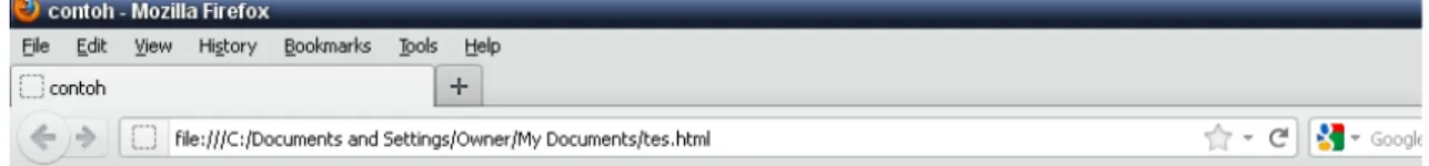 Gambar 2.2 Dokumen HTML ditampilkan di browser Mozilla Firefox 