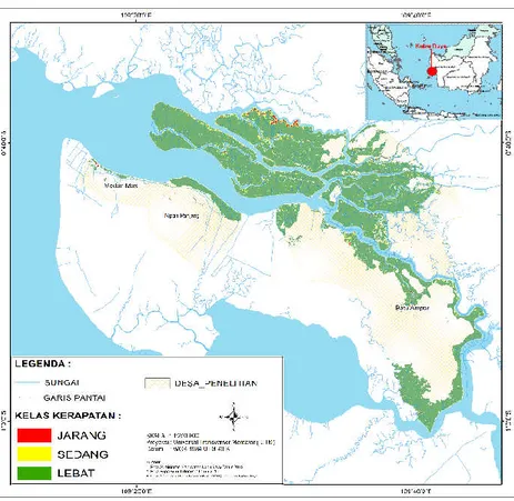 Gambar 1. Peta Lokasi Penelitian  Selanjutnya  kerapatan  mangrove  diklasifikasi 