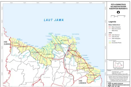Gambar 2. Peta 11 Kecamatan Pesisir Kabupaten Indramayu [2] 