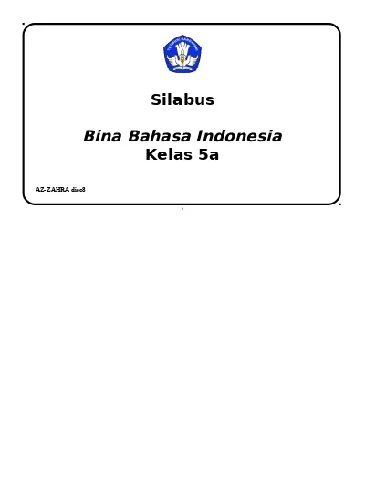 “Silabus Bahasa Indonesia Kelas 5 SD” SILABUS-B-Indonesia-5-soalujian ...