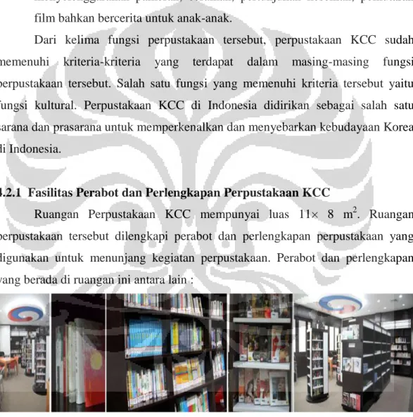 Gambar 1. Fasilitas-fasilitas Perpustakaan KCC 