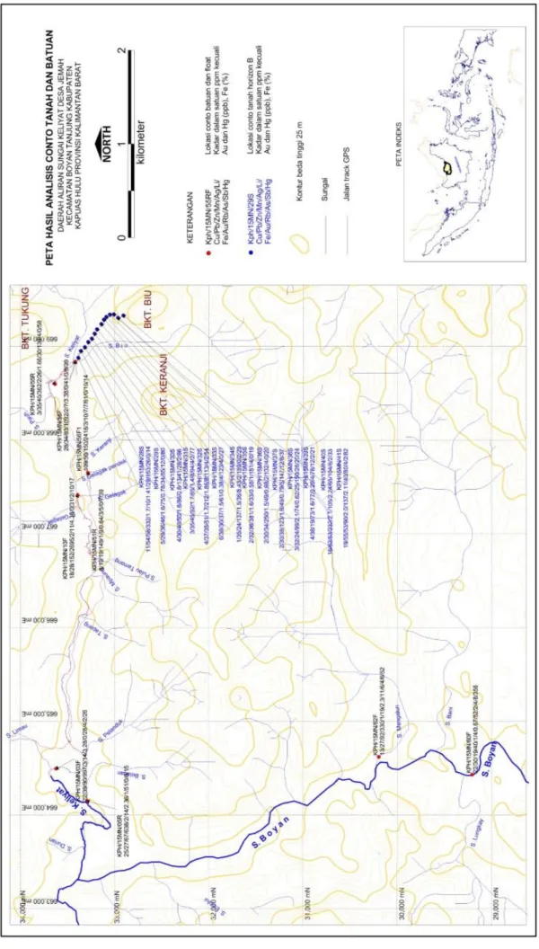 Gambar 14. Hasil Analisis Kimia Unsur Conto Batuan dan Tanah DAS Keliyat