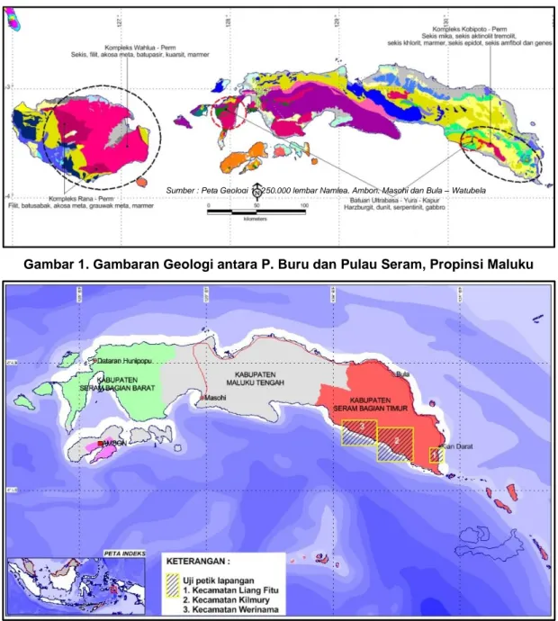 Gambar 1. Gambaran Geologi antara P. Buru dan Pulau Seram, Propinsi Maluku  