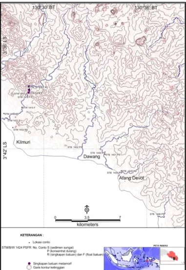 Gambar 6. Peta Lokasi conto Kian – Suru, Kecamatan Liang Fitu,  Kabupaten Seram Bagian Timur 