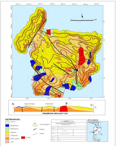 Gambar 2. Peta geologi Daerah Penyelidikan (P. Doi)  