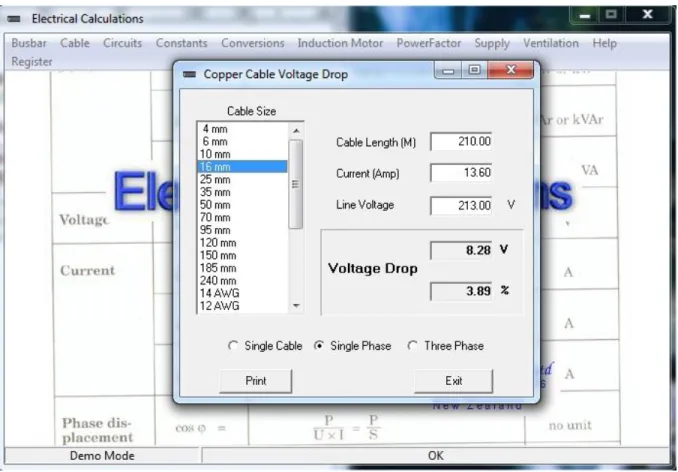 Gambar 2. Running program electrical calculation 