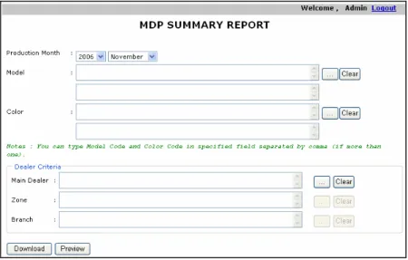 Gambar 3.8  Sub Menu MDP Summary Report 