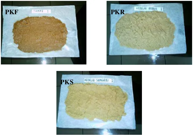 Gambar 2. Tepung Sari Pengganti, Pakan Kedelai Fermentasi (PKF), 