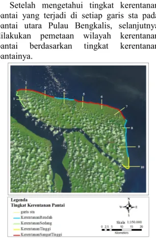 Gambar 9. Pemetaan Wilayah Kerentanan Pantai  Di Pantai Utara Pulau Bengkalis 