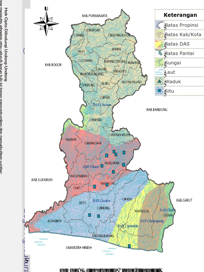 Gambar 9  Peta Kabupaten Cianjur (citra satelit) 