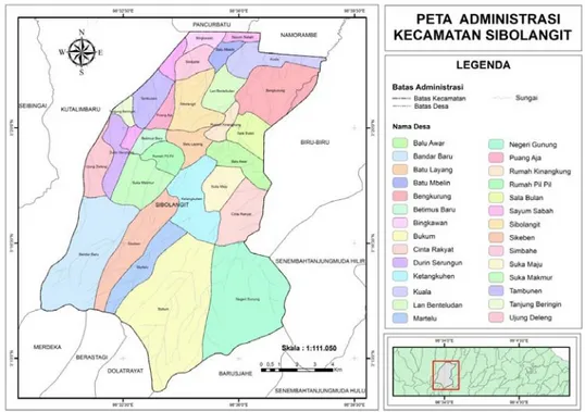 Gambar 2. Peta Kecamatan Sibolangit