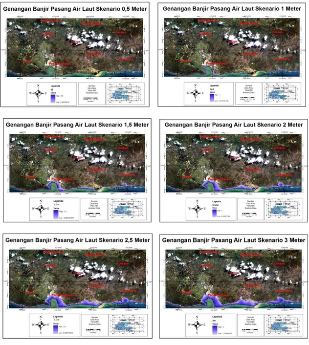 Gambar 2. Peta Model Genangan Banjir Air Laut di Kabupaten Sampang 