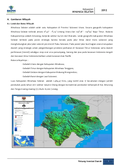 A. Gambaran Wilayah. Kabupaten MINAHASA SELATAN