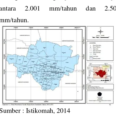 Gambar 1. Peta Persebaran Curah Hujan 