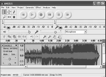 Gambar 3.11. Tampilan File Audio Berupa Gelombang yang Disebut  Diagram Suara 