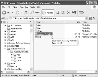 Gambar 3.7. Klik-ganda File Audacity Portable 
