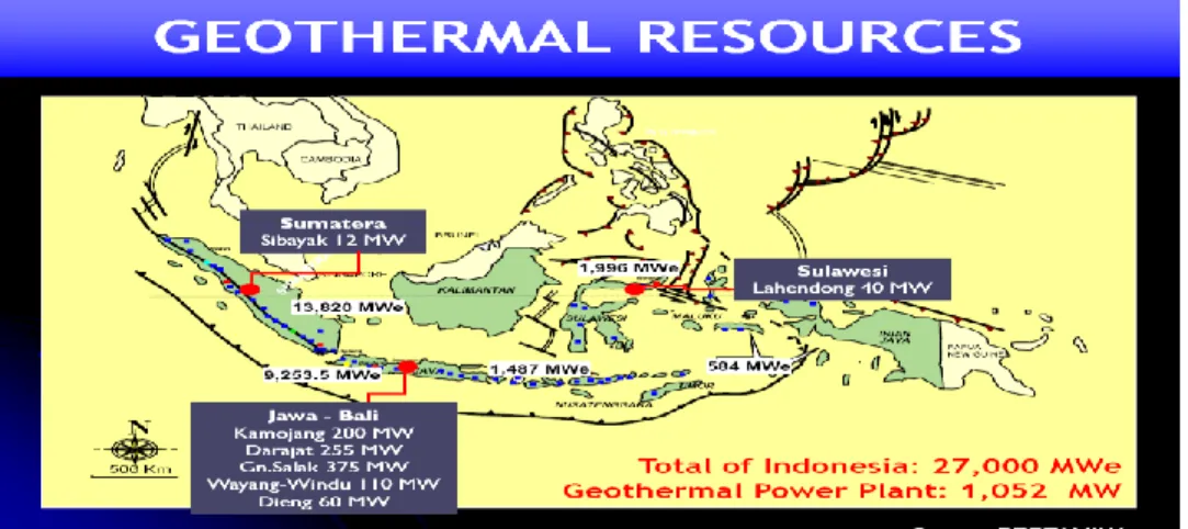 Gambar 1. Cadangan Geothermal di Indonesia 