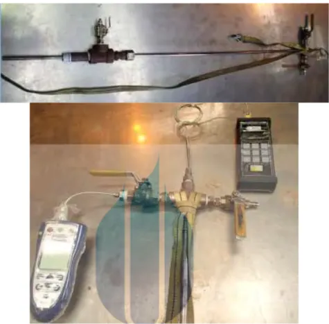 Gambar 3.11 Posisi alat ukur tekanan dan temperatur pada sampling probe 