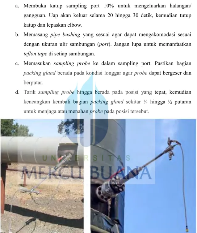 Gambar 3.13 Posisi sampling probe setelah dipasang dalam saluran pipa  (Thermochem Indonesia, 2013) 