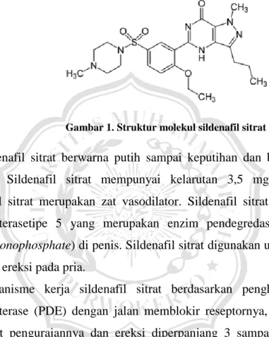 Gambar 1. Struktur molekul sildenafil sitrat 