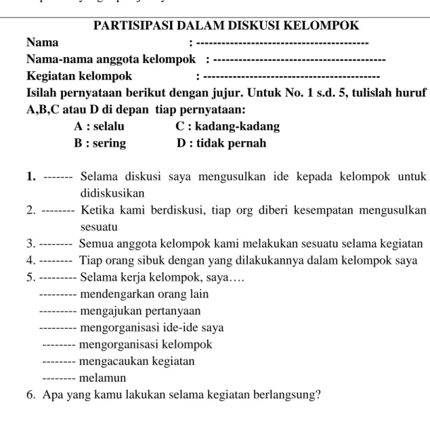 Gambar 2.2: contoh penilaian diri 