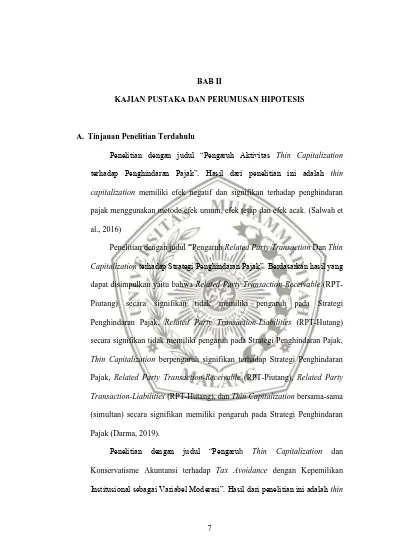 BAB II KAJIAN PUSTAKA DAN PERUMUSAN HIPOTESIS. Penelitian Dengan Judul ...