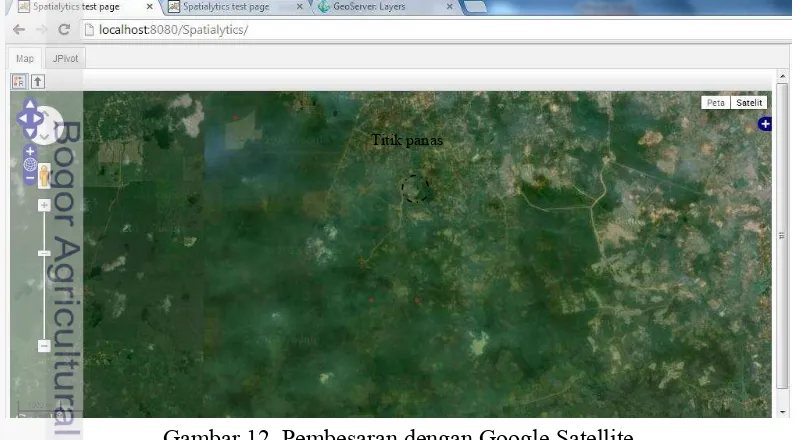 Gambar 12  Pembesaran dengan Google Satellite 