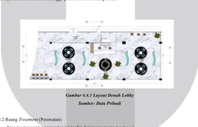 Gambar 4.4.1 Layout Denah Lobby  Sumber: Data Pribadi 