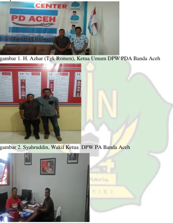 gambar 1. H. Azhar (Tgk Romen), Ketua Umum DPW PDA Banda Aceh 